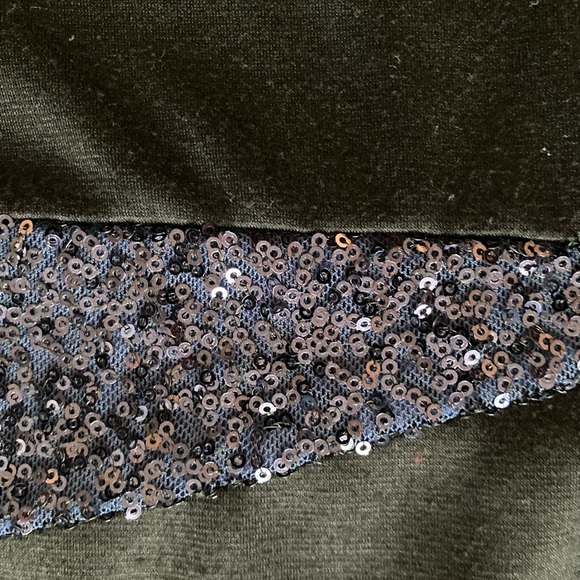 Black and blue sequence pencil, bandage style mini skirt - Picture 3 of 6